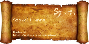 Szokoli Anna névjegykártya
