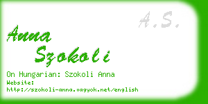 anna szokoli business card